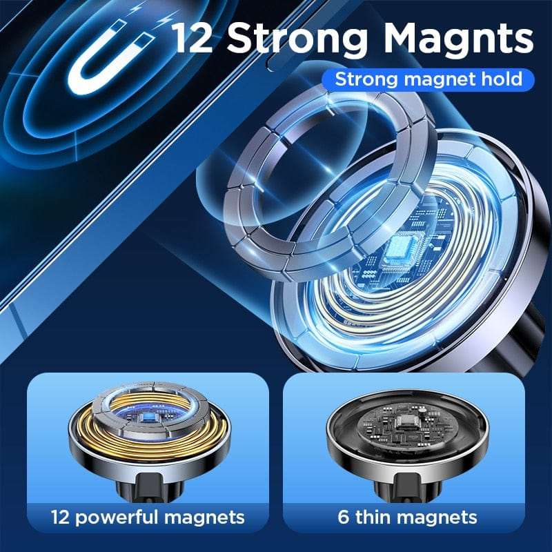 15W Magnetic Car Phone Holder Wireless Charger wifi & wireless