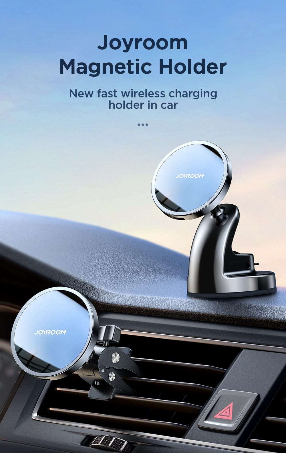 15W Magnetic Car Phone Holder Wireless Charger wifi & wireless