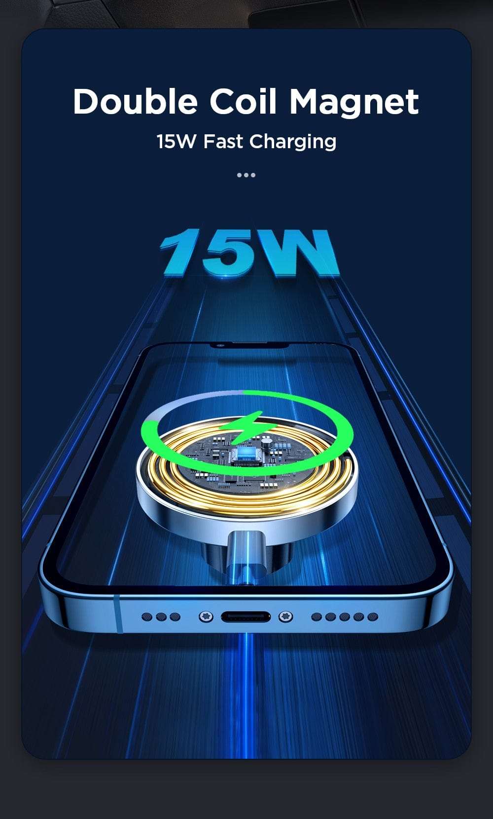 15W Magnetic Car Phone Holder Wireless Charger wifi & wireless