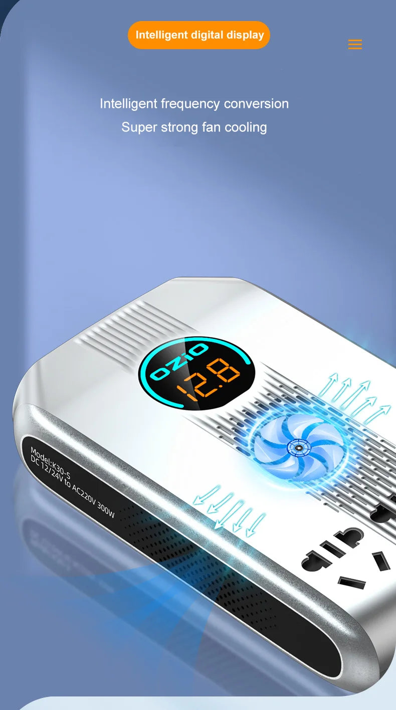 300W Car Power Inverter Adaptor Multifunctional 12/24V
