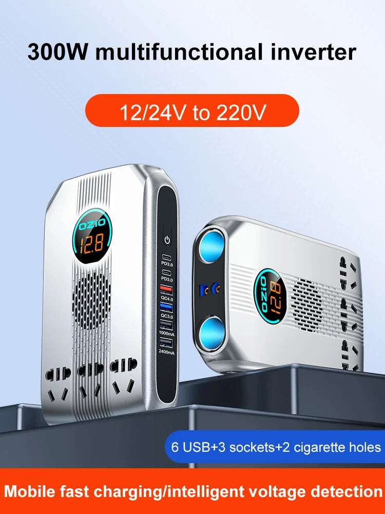 300W Car Power Inverter Adaptor Multifunctional 12/24V