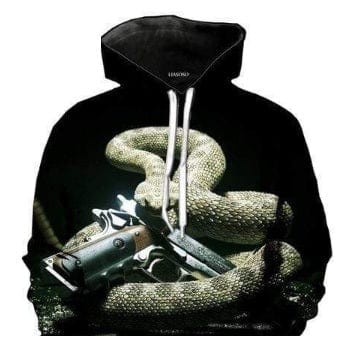 3D Rattle Snake Hoodie Sweatshirt Clothing