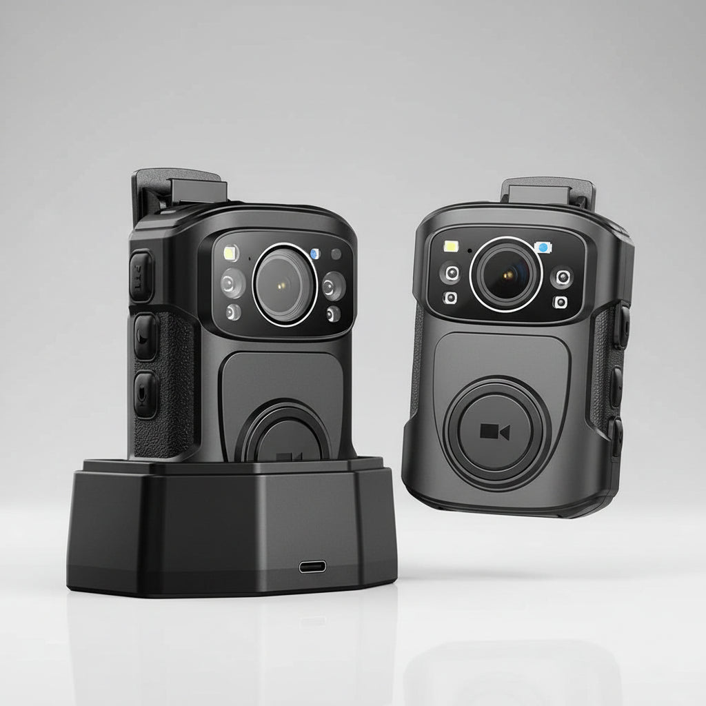 4K Body Camera IP68 GPS Bodycam 128GB & Charging Dock Security Cameras