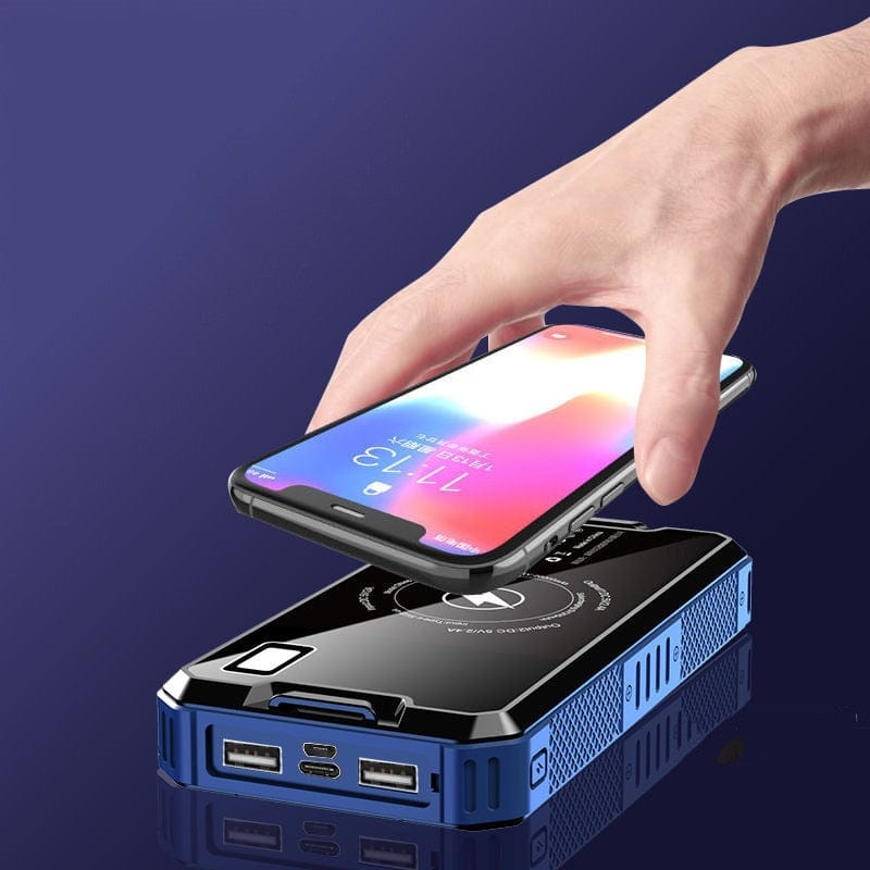50000mAh Solar Power Bank Wireless Charger Outdoor External Battery Poverbank Portable Charger for iPhone 16 Samsung Powerbank wifi & wireless