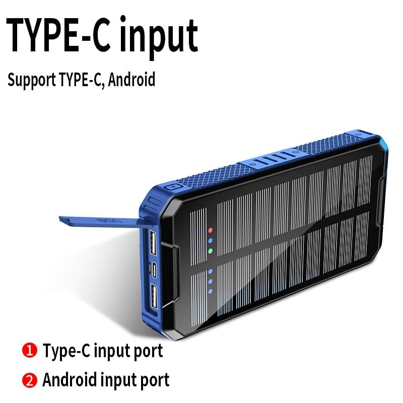 50000mAh Solar Power Bank Wireless Charger Outdoor External Battery Poverbank Portable Charger for iPhone 16 Samsung Powerbank wifi & wireless