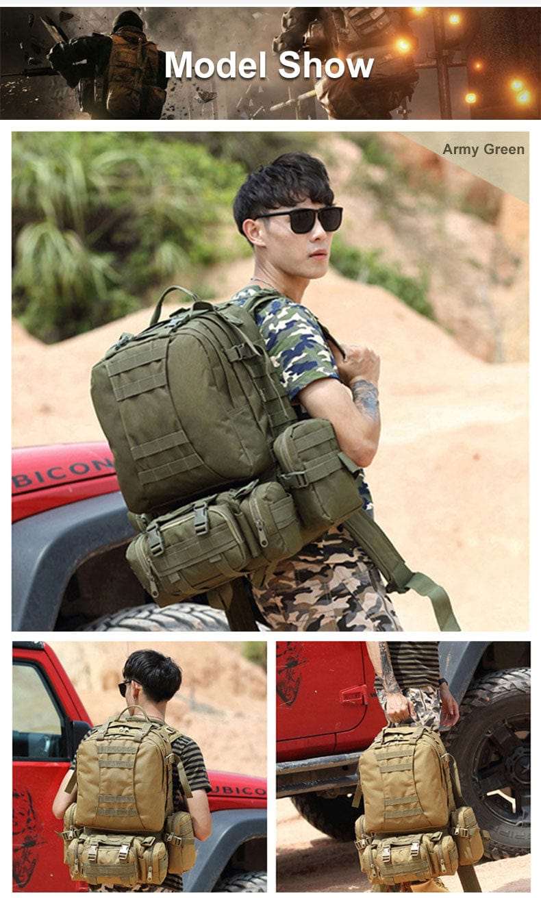 55L-70L Molle Tactical Backpack 4in1 BackPacks