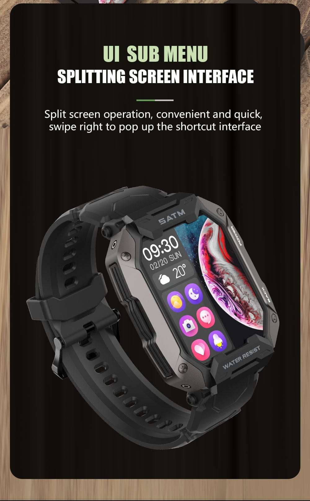 5ATM FC20 Ultra Smart Watch Carbon Watchs