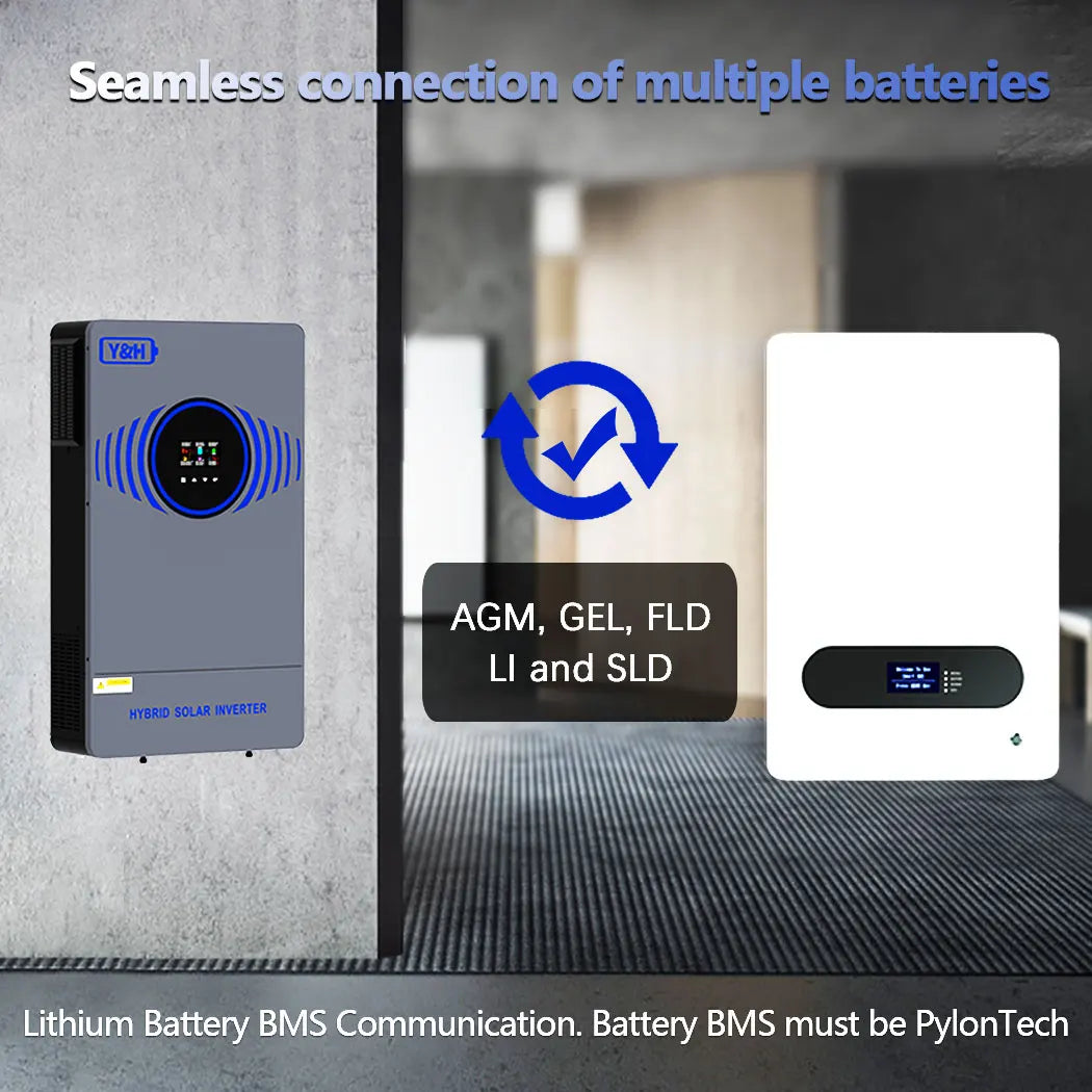 6.2kW Off-Grid Hybrid Solar Inverter MPPT & WiFi Wind & Solar Controllers