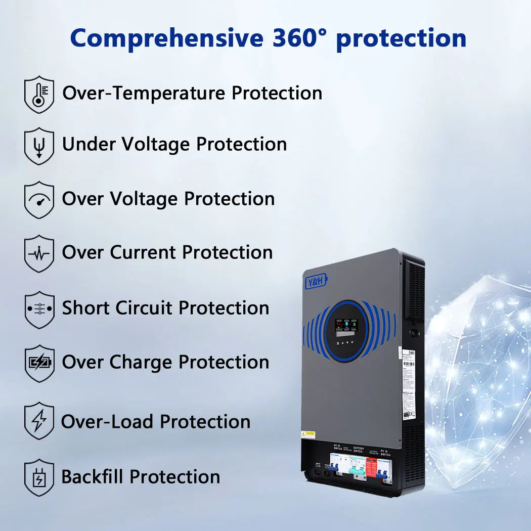 6.2kW Off-Grid Hybrid Solar Inverter MPPT & WiFi Wind & Solar Controllers