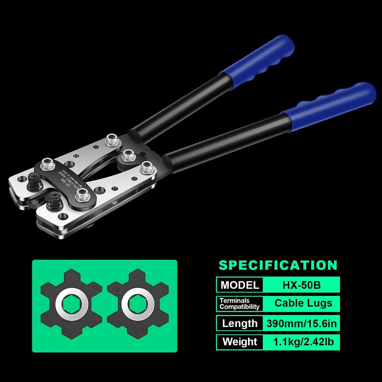 6-50mm Cable Lug Crimping Tool Terminal Crimper electrical supplys