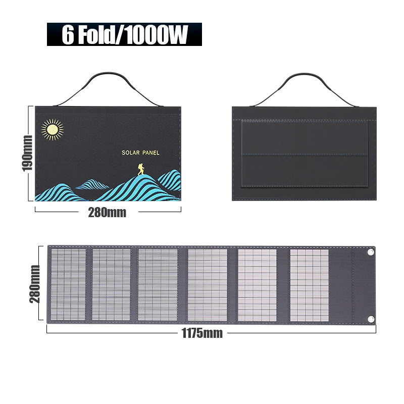 600W or 1000W Solar Panel Power Supply Portable Folding solar panels