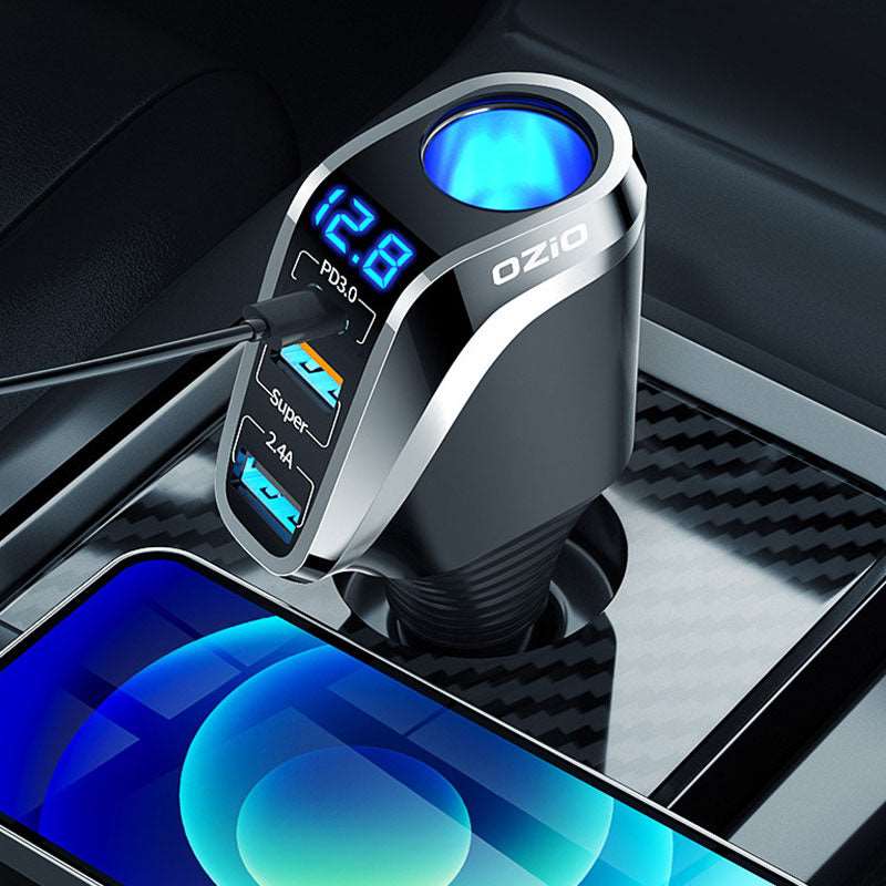 66W Super Fast Charge 1-to-3 Power to USB Automotive