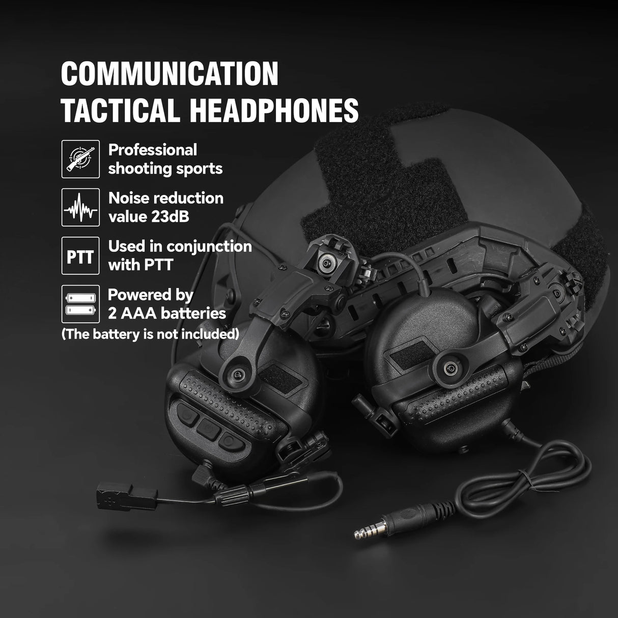 Active Noise Reduction Tactical 2 way Radio Headset Helmet & Pack Accessories