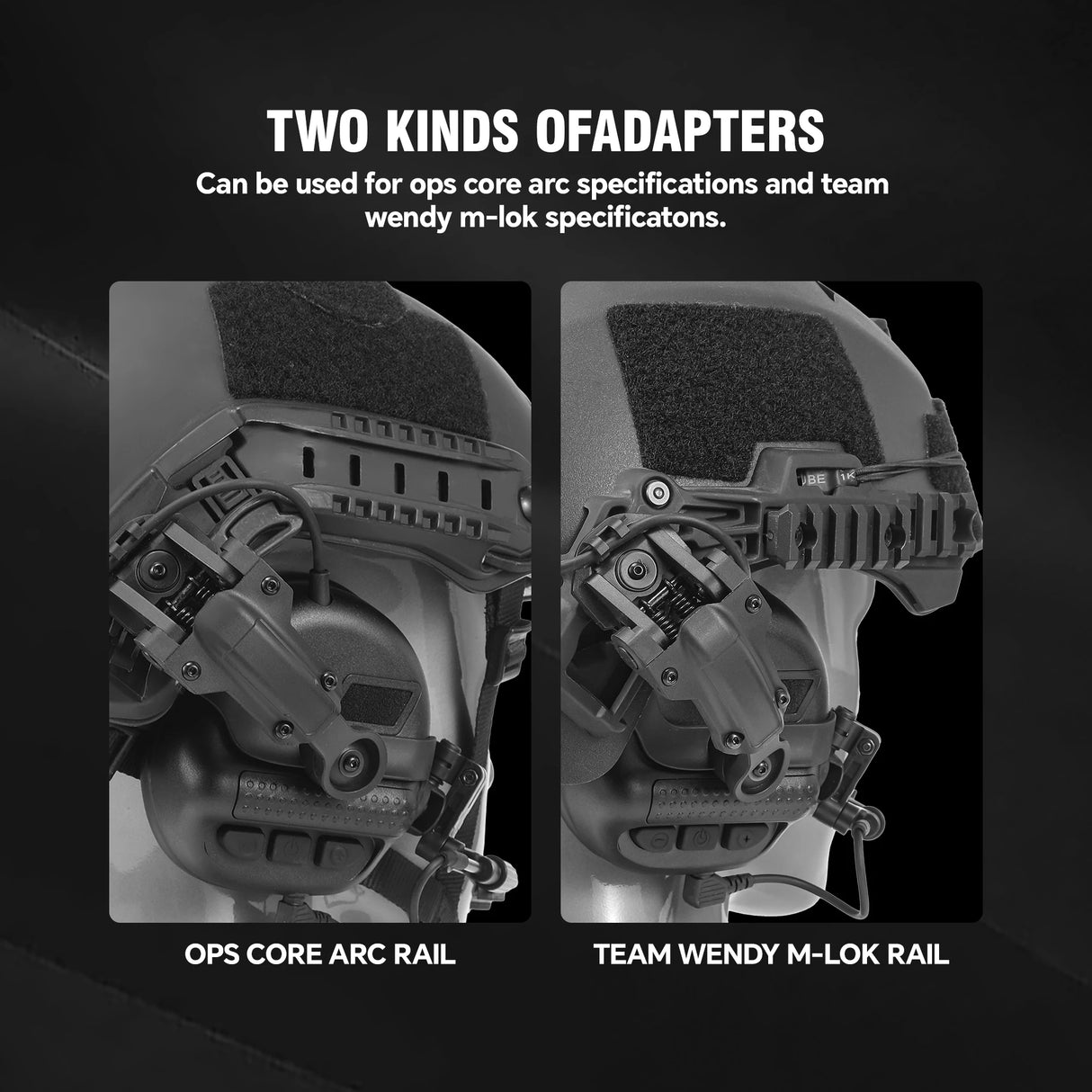 Active Noise Reduction Tactical 2 way Radio Headset Helmet & Pack Accessories