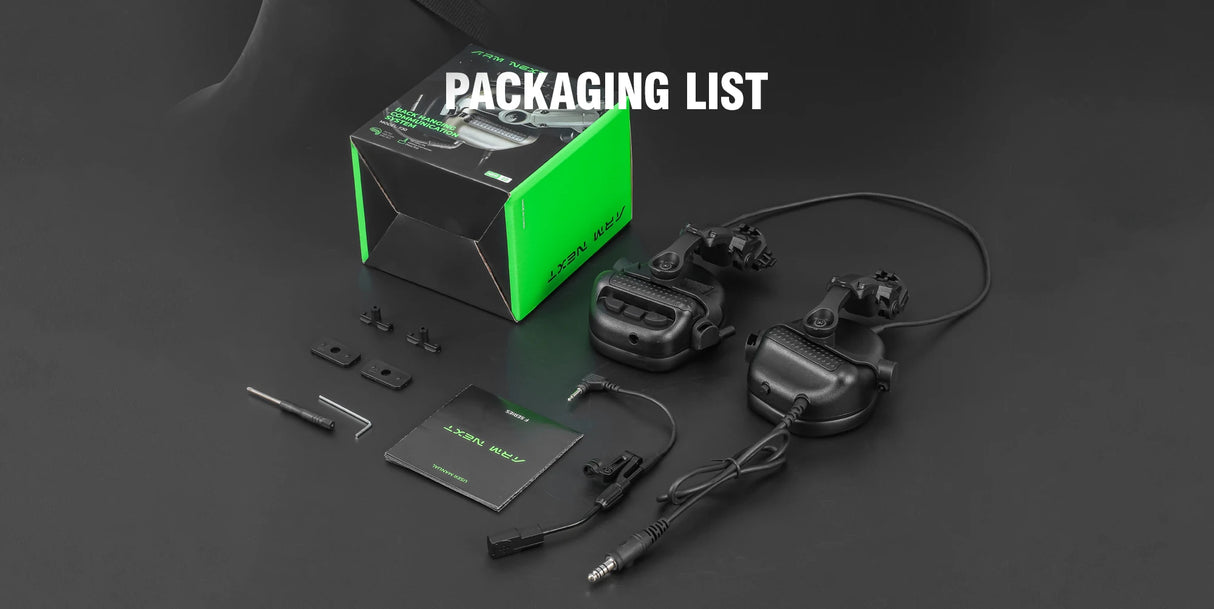 Active Noise Reduction Tactical 2 way Radio Headset Helmet & Pack Accessories