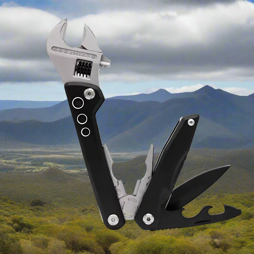 Adjustable Multi functional Wrench Folding Knife Pliers Screwdriver tools