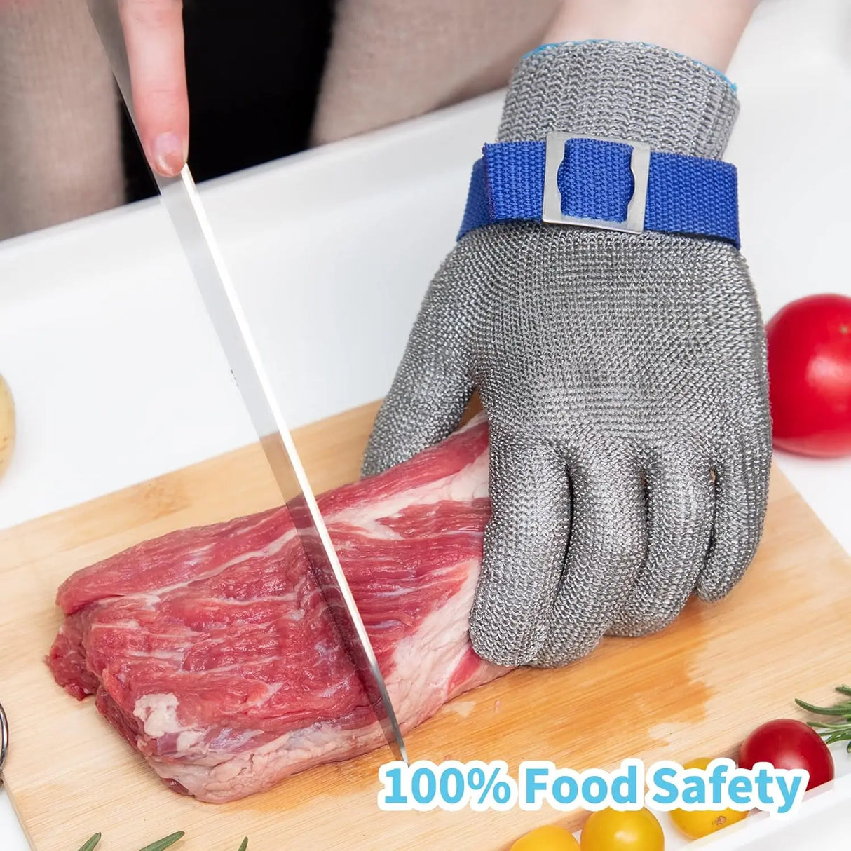 Anti-Cut Gloves Stainless Steel Wire Metal Mesh Hi-Vis & Safety