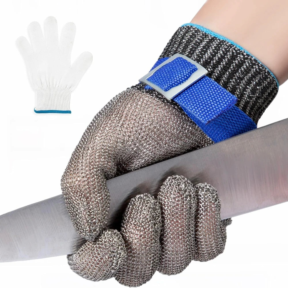Anti-Cut Gloves Stainless Steel Wire Metal Mesh Hi-Vis & Safety