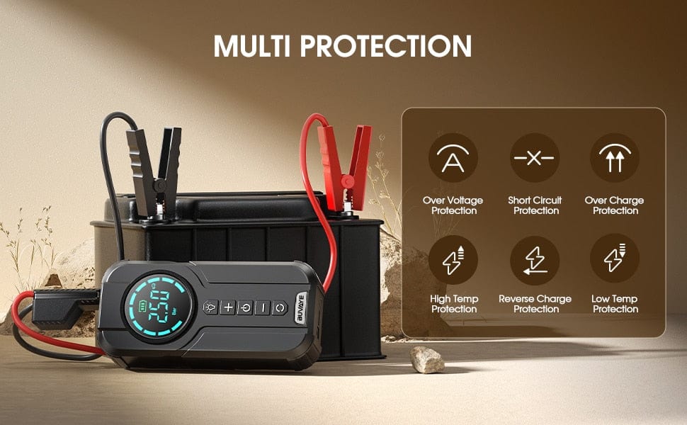 BUVAYE Car Jump Starter Air Pump Portable Air Compressor