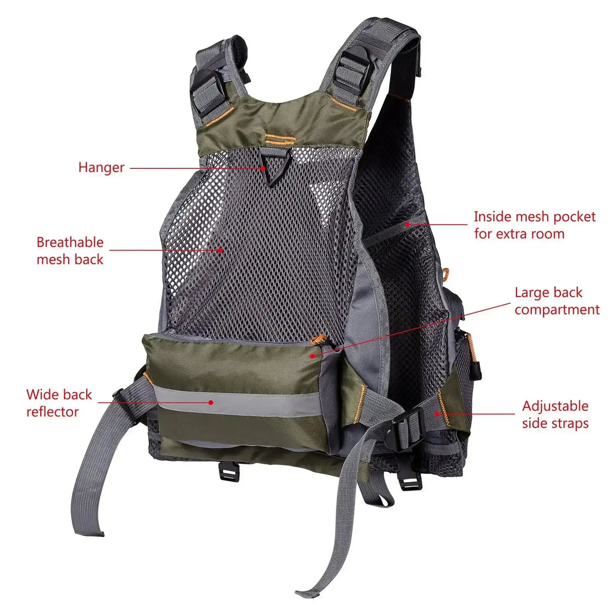 Bassdash Breathable Fishing Tackle Vest Jacket Marine & Fishing
