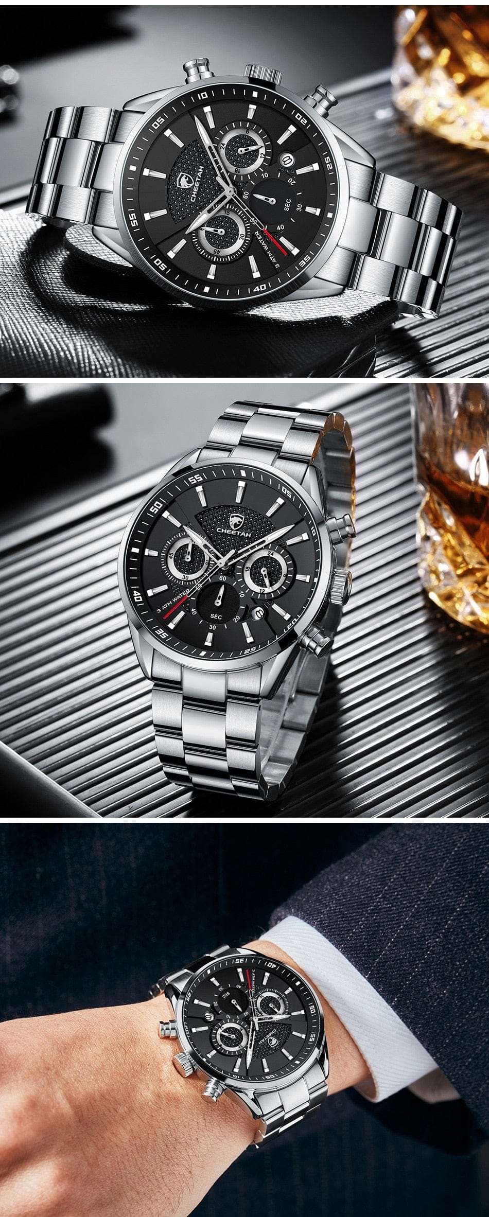 CHEETAH 1613G Casual Sport Chronograph Watch Quartz Smart Watches