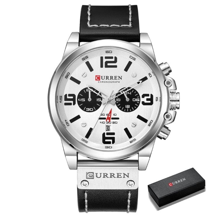 CURREN 8314 Waterproof Sport Watch Genuine Leather Smart Watches