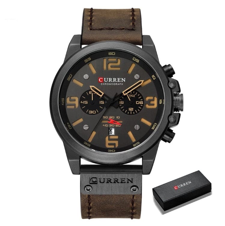 CURREN 8314 Waterproof Sport Watch Genuine Leather Smart Watches
