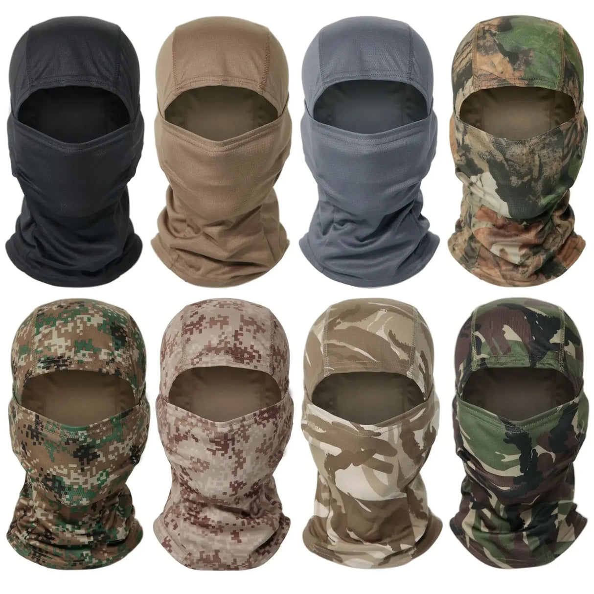 Camo Balaclava Full Face Cap Helmet Liner Neck Gaiter Outdoor Clothing