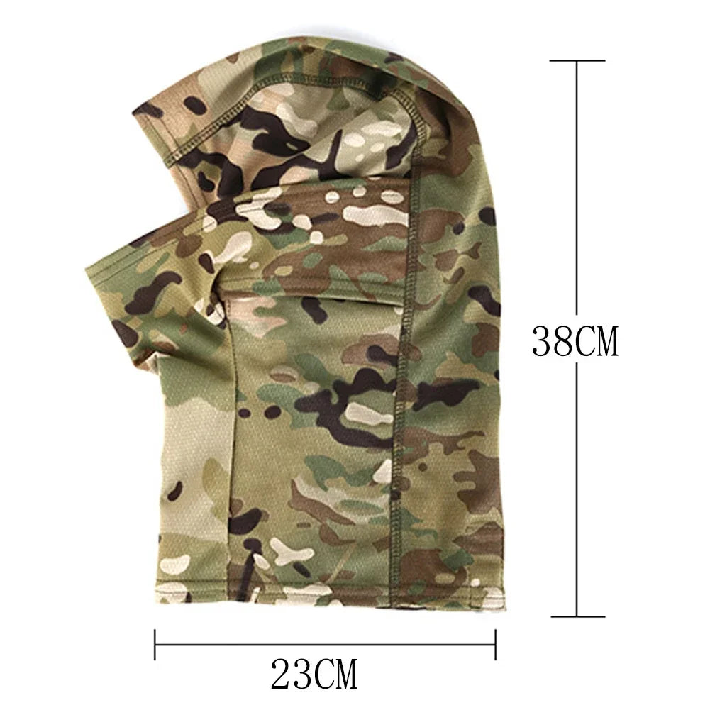 Camo Balaclava Full Face Cap Helmet Liner Neck Gaiter Outdoor Clothing