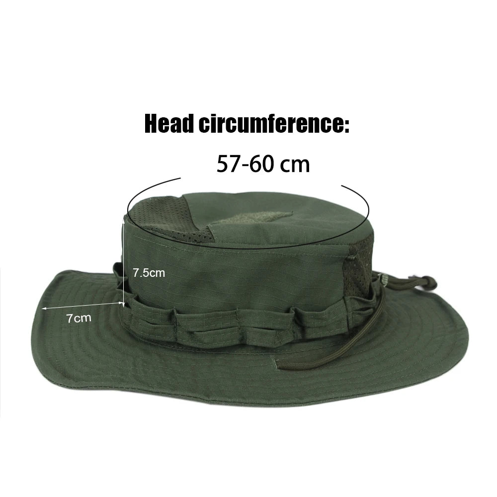 Camo Brimmed Breathable Bucket Hat tactical hats