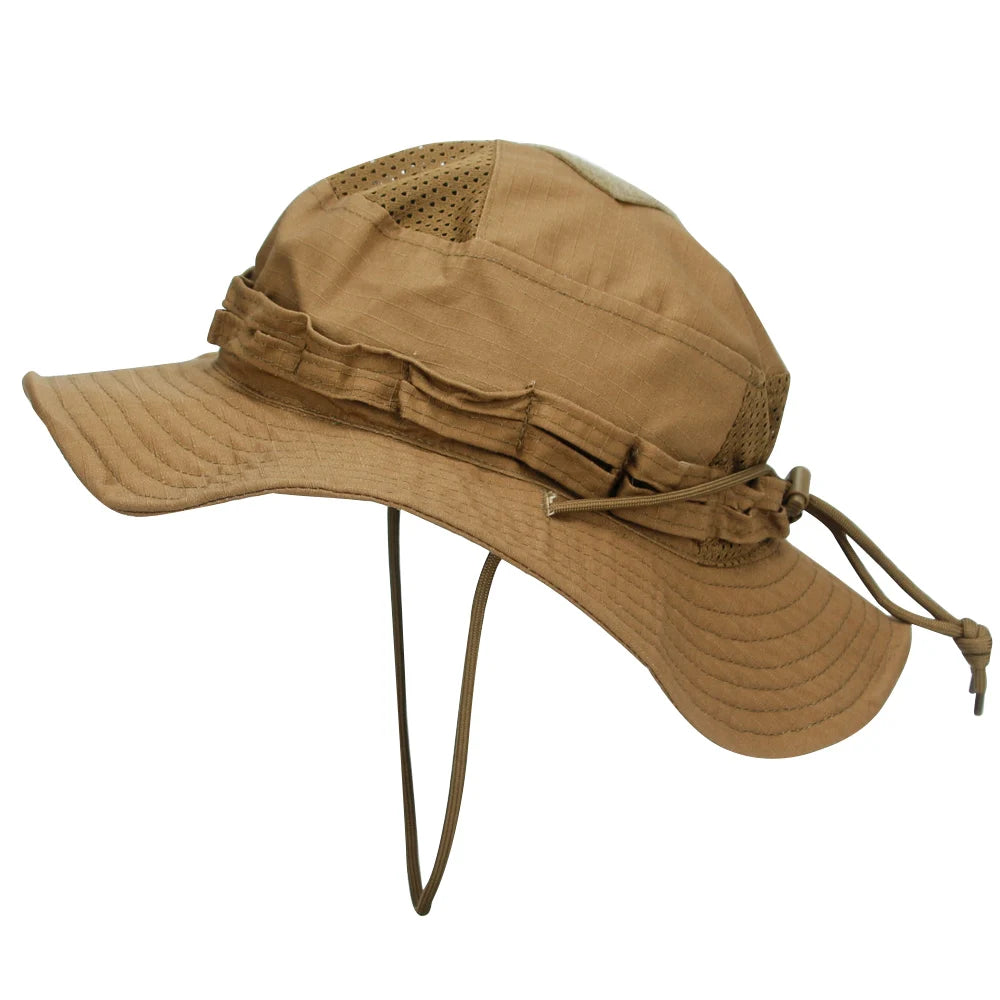 Camo Brimmed Breathable Bucket Hat tactical hats
