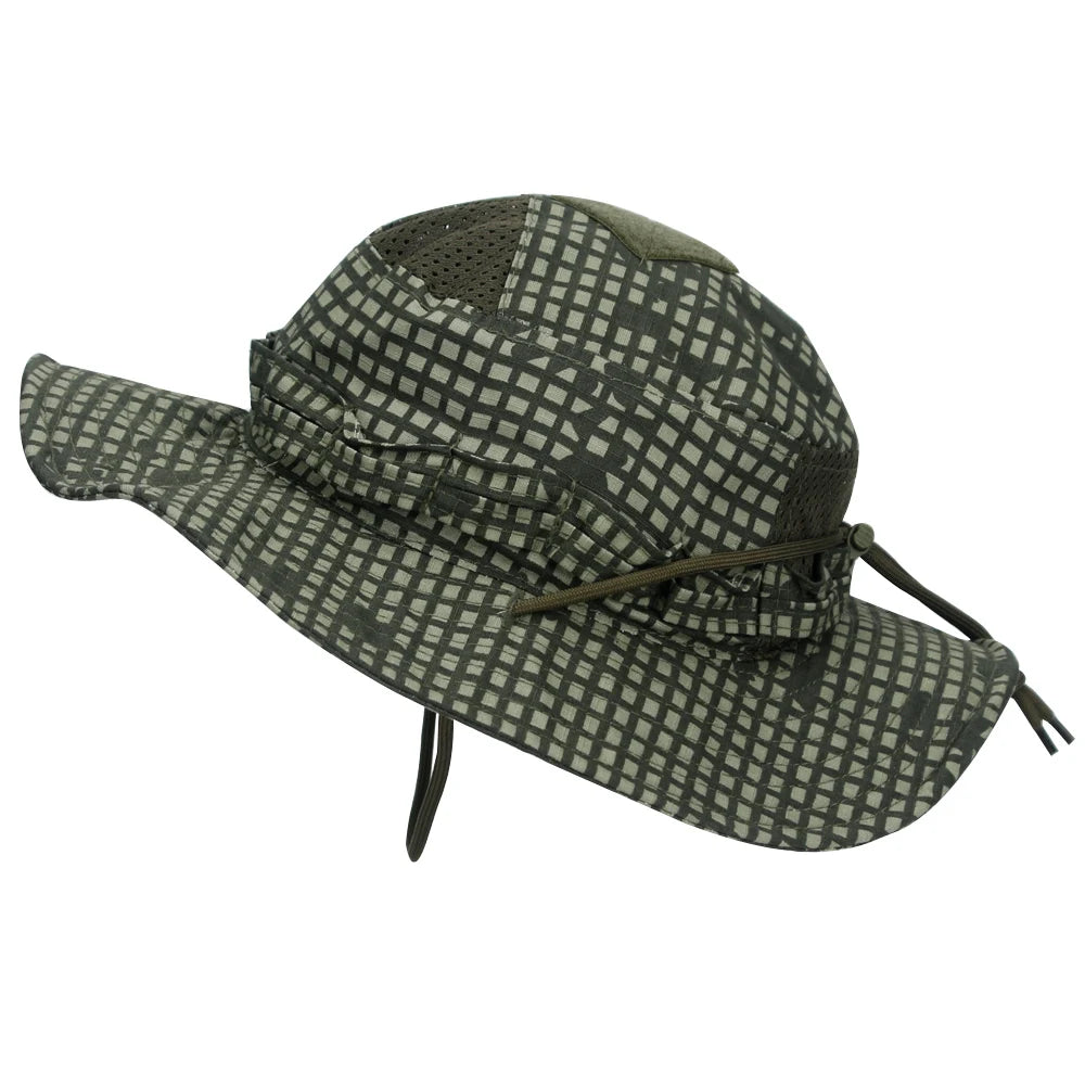 Camo Brimmed Breathable Bucket Hat tactical hats