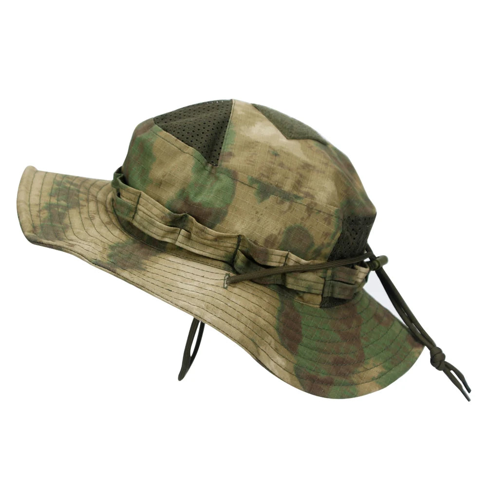 Camo Brimmed Breathable Bucket Hat tactical hats