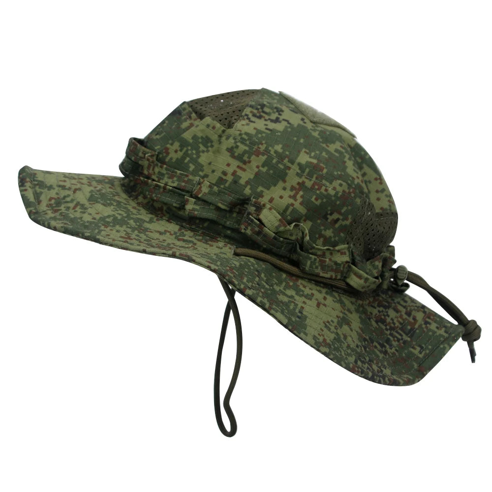 Camo Brimmed Breathable Bucket Hat tactical hats