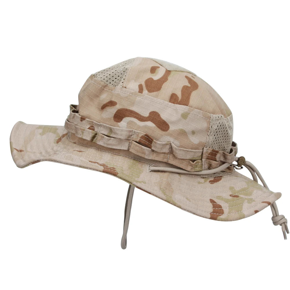 Camo Brimmed Breathable Bucket Hat tactical hats