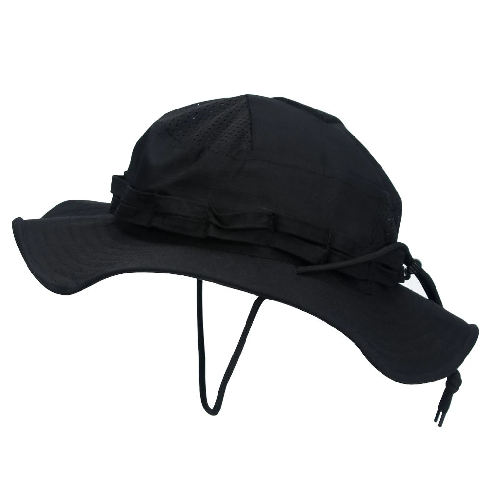 Camo Brimmed Breathable Bucket Hat tactical hats