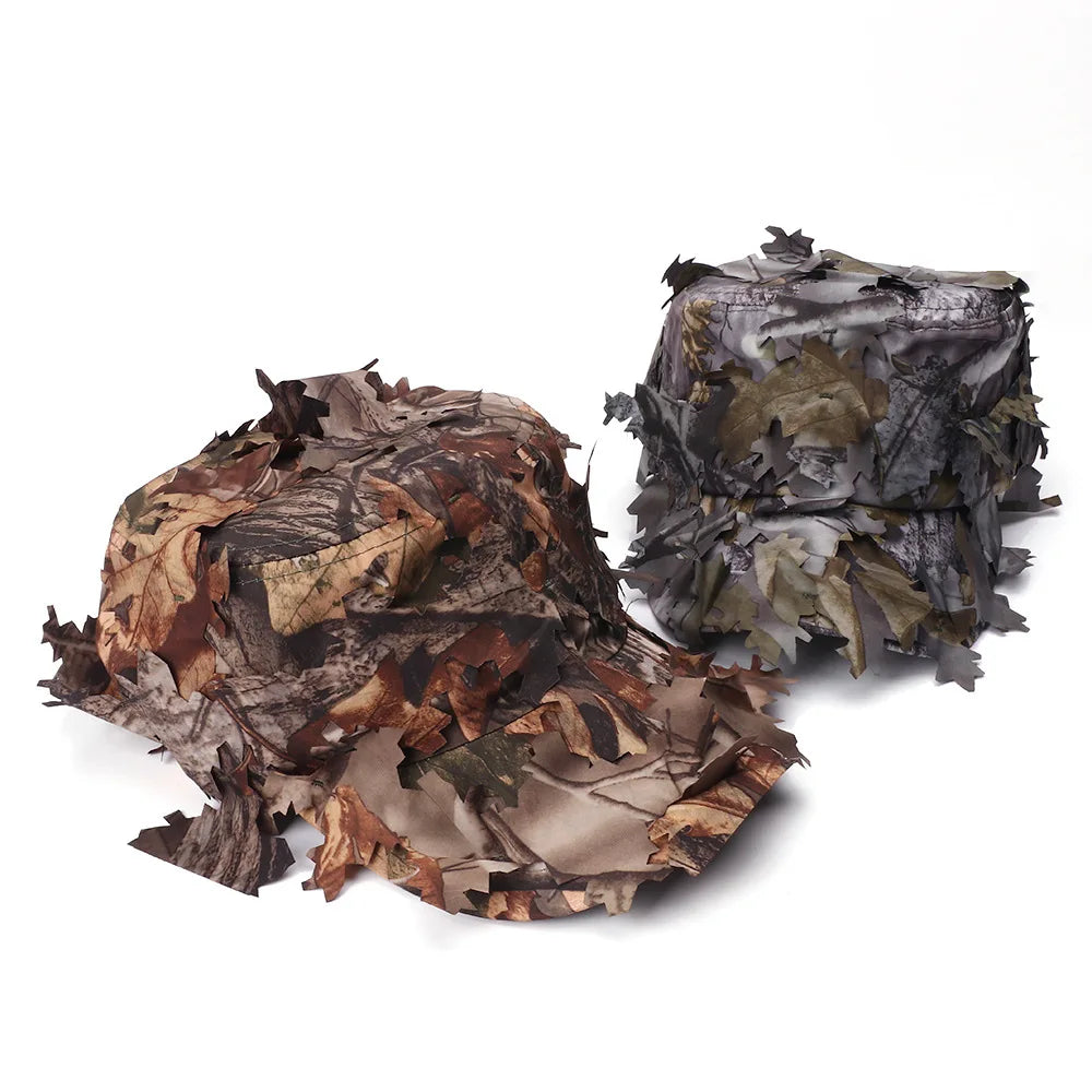 Camouflage Boonie Hats 3D Leaves Camo Tactical Ghillie Caps tactical hats
