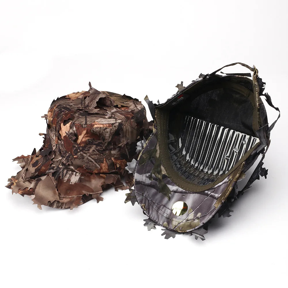 Camouflage Boonie Hats 3D Leaves Camo Tactical Ghillie Caps tactical hats