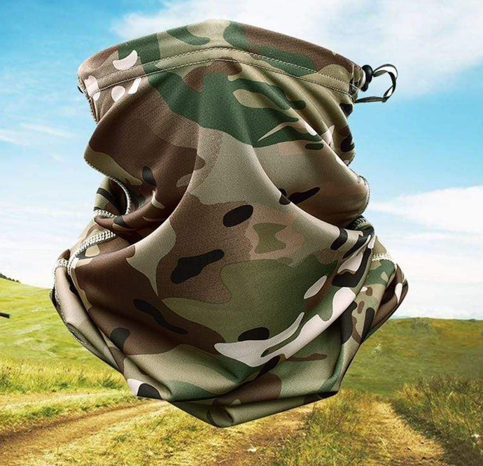 Camouflage Neck & Face Sun Germ Shield Outdoor Clothing