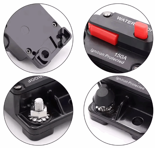 Circuit Breaker Fuse 20A to 300A Manual Reset Waterproof 12V 48V electrical supplys