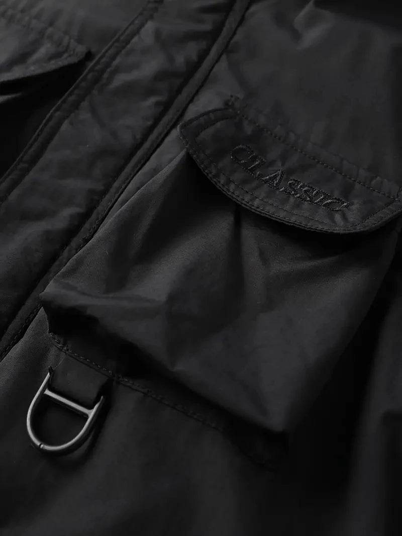 Detachable Sleeves & Hood Windproof Jacket Fleece Lined Workwear Outdoor Clothing