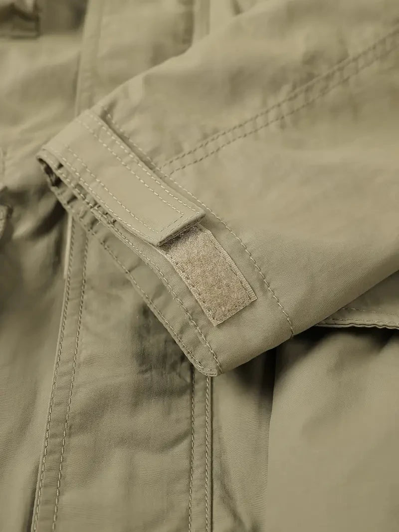 Detachable Sleeves & Hood Windproof Jacket Fleece Lined Workwear Outdoor Clothing