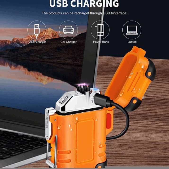F37 Arc Plasma Waterproof Double Arc Lighter USB Rechargeable electrical supplys