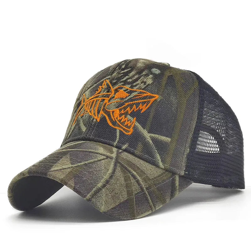 Fish Bone Camo Fishing Caps Cotton Jungle Hat Unisex caps