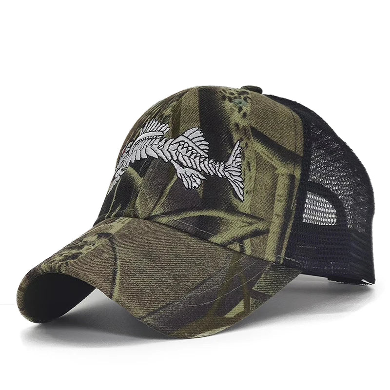 Fish Bone Camo Fishing Caps Cotton Jungle Hat Unisex caps