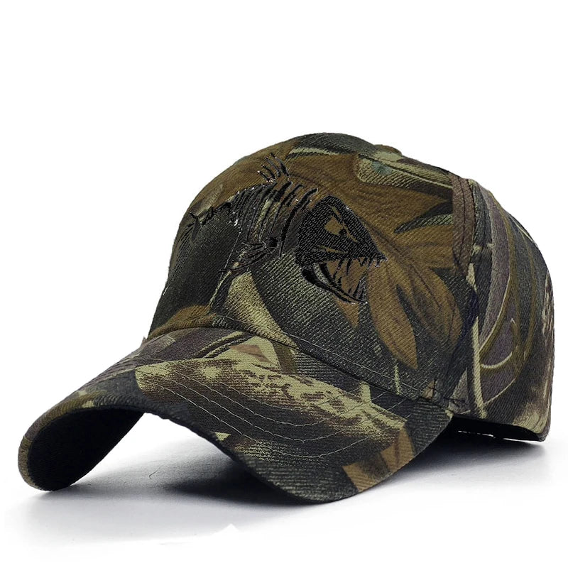 Fish Bone Camo Fishing Caps Cotton Jungle Hat Unisex caps