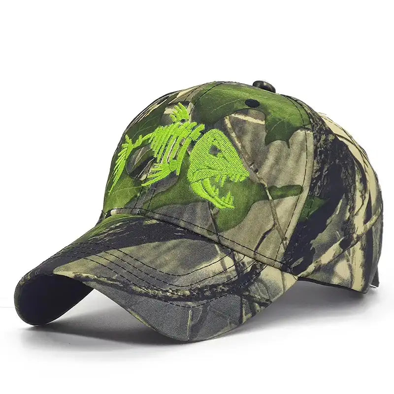 Fish Bone Camo Fishing Caps Cotton Jungle Hat Unisex caps