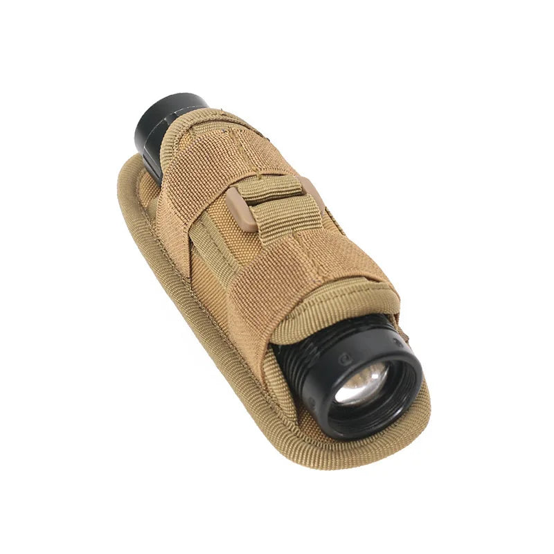 Flashlight Pouch 360 Degree Belt Clip Torch Holder Helmet & Pack Accessories