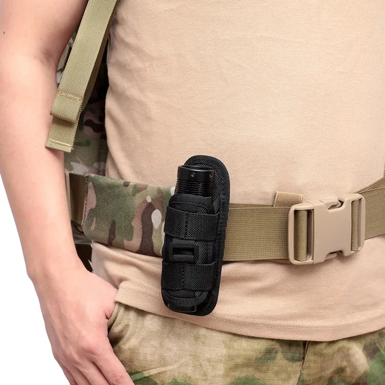Flashlight Pouch 360 Degree Belt Clip Torch Holder Helmet & Pack Accessories