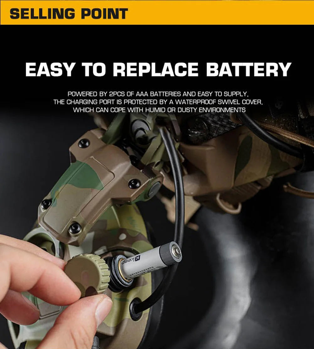 GEN 6 Noise Reduction Headset Helmet or Head Mounted 2 in 1 Survival